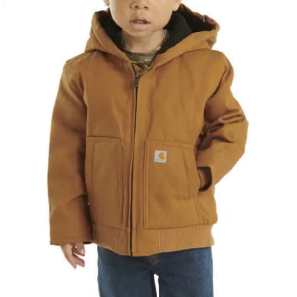 Carhartt Baby/Toddler Hooded Insulated Active Jac Jacket Brown 3T